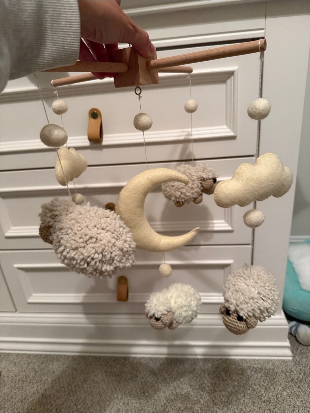 Cream Sheep & Moon Nursery Mobile - Home Accents Decor